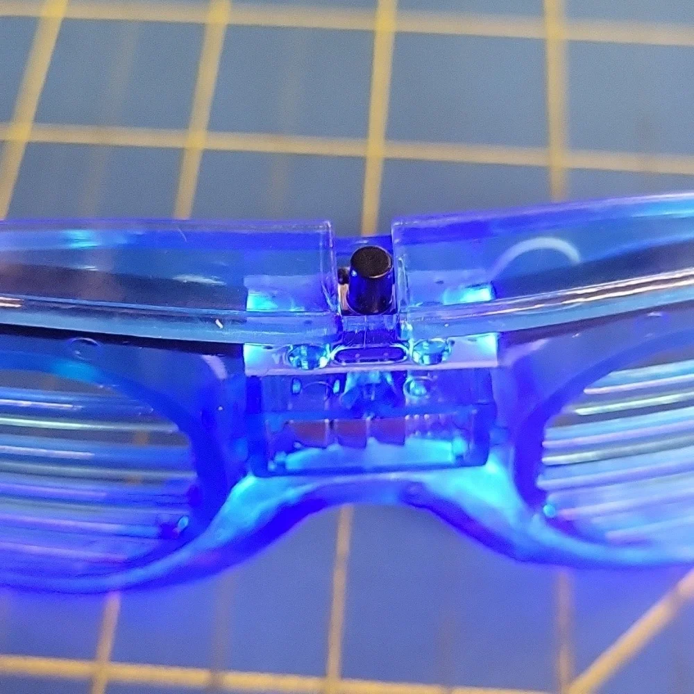 Blue Shutter Light Up 3 Different Speeds Shades Glasses